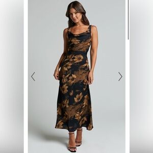Dara Midi Dress in Amber Floral Print